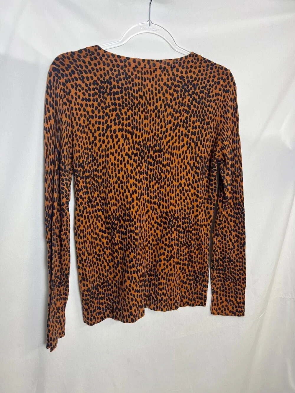 J.Crew Long Sleeve Top Brown Leopard Print Small